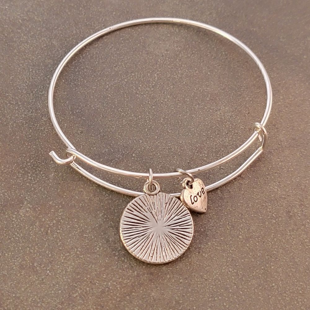 NEW Silver Tree of Life Love Heart Expandable Charm Bracelet - Picture 6 of 6